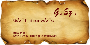Gál Szervác névjegykártya